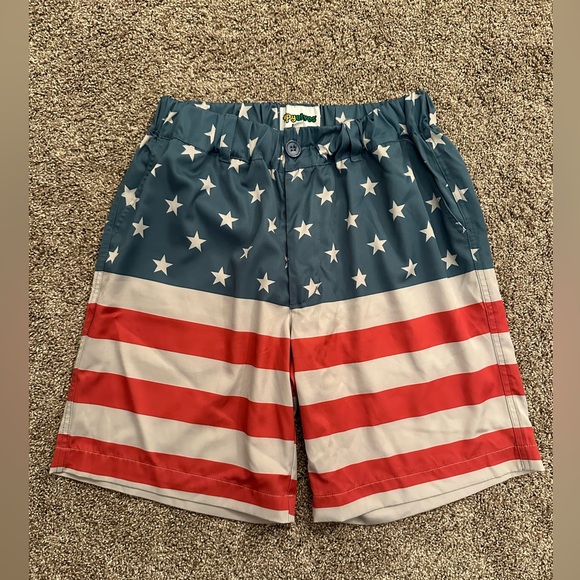 Men’s American Flag Swim Trunks - Picture 1 of 5